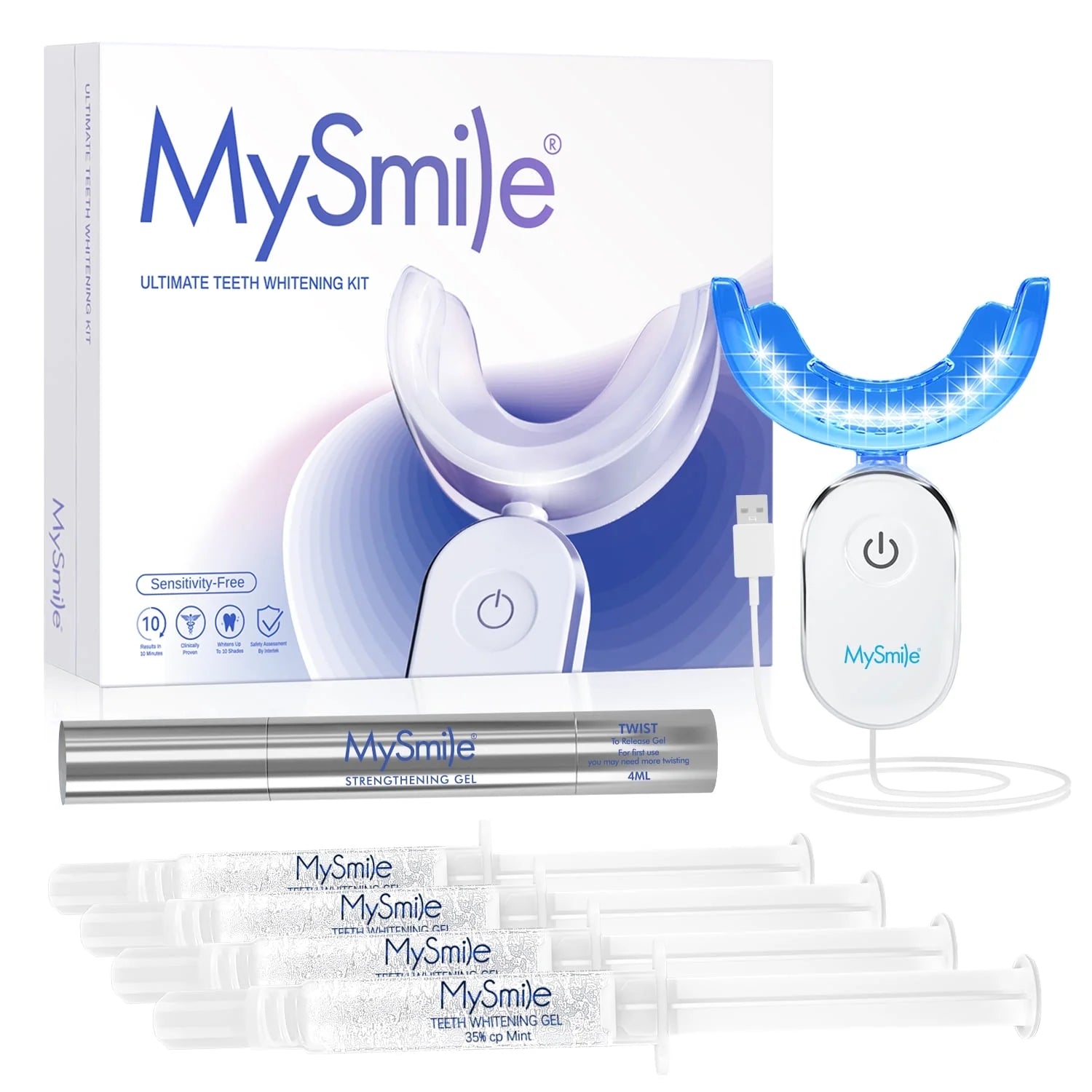Ultimate Teeth Whitening Kit featuring a 28-LED whitening light